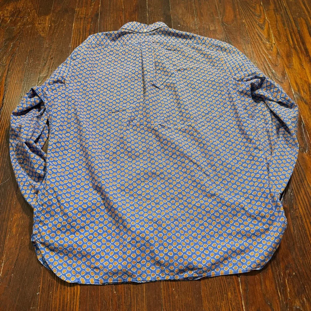 Ralph Lauren Shirt Mens Large‎ Blue Floral AOP Button Up Long Sleeve *READ*